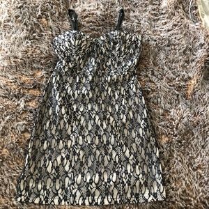 Sexy Nude / black lace dress
